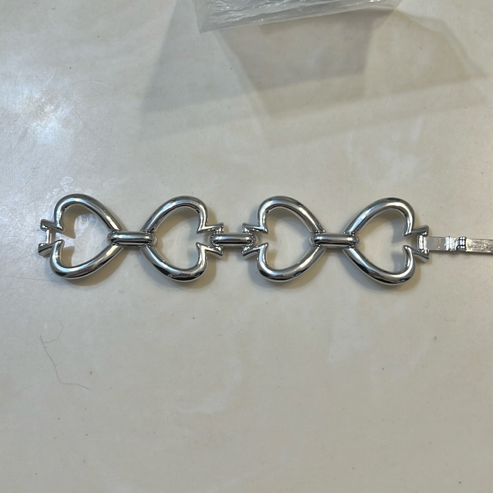 Kate Spade silver statement spade link bracelet EUC